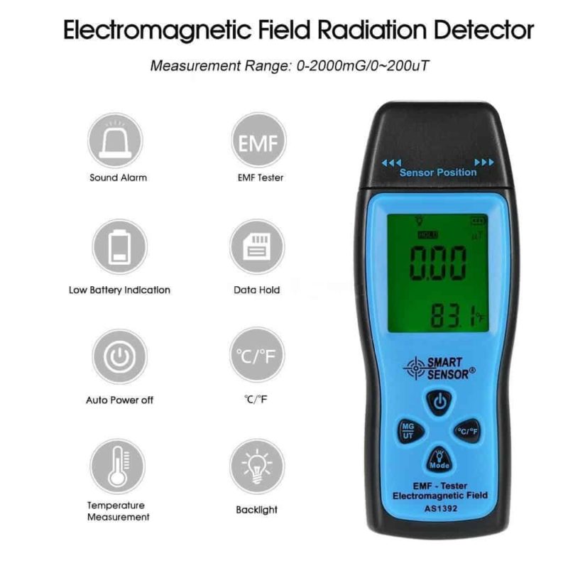 dual colured backlit emf meter ghost hunting temperature